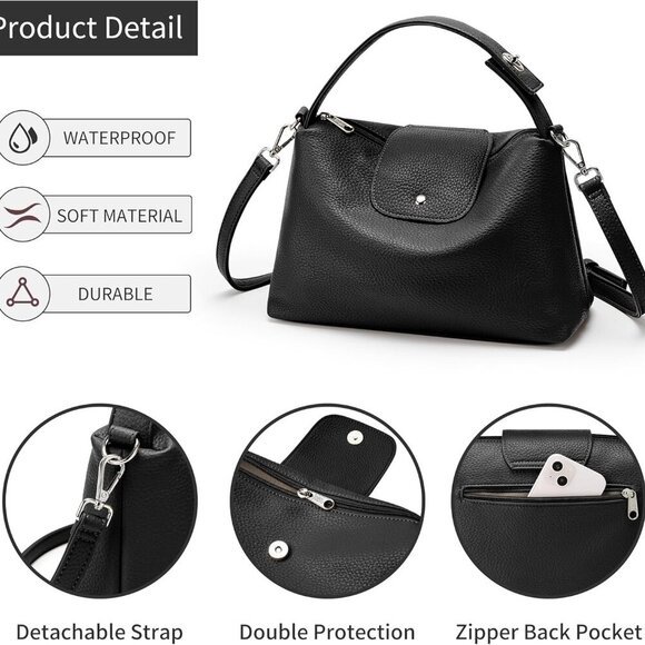KALIDI Soft Vegan Leather Hobo Bag, Crossbody Purses Satchel for Women with Top - Picture 5 of 7